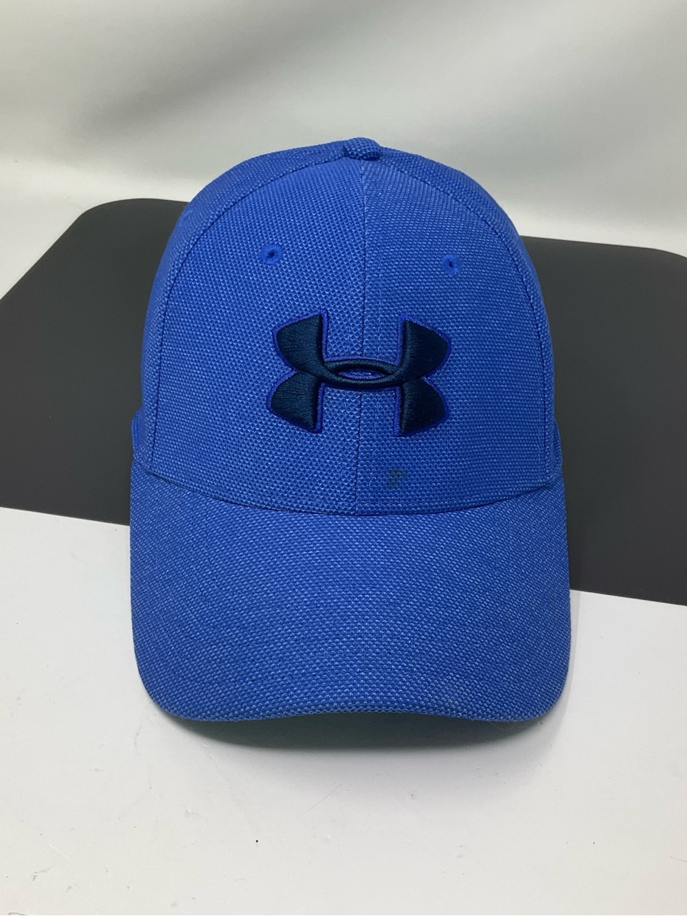 Under Armour Hat Cap Mens L/XL blue Black Logo UA Stretch Fit